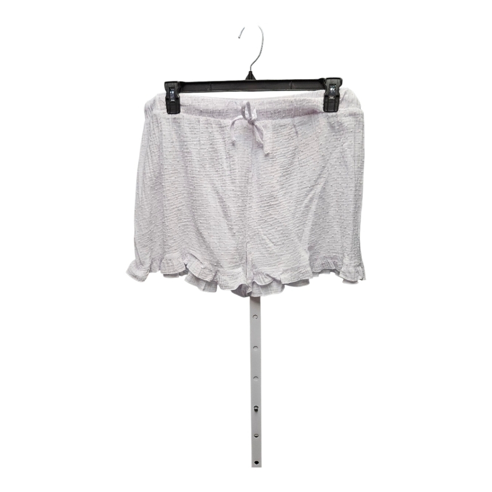 White Ruffle Hem Shorts